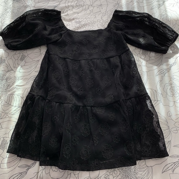 NWT Black Floral Tiered Dress - Picture 3 of 6
